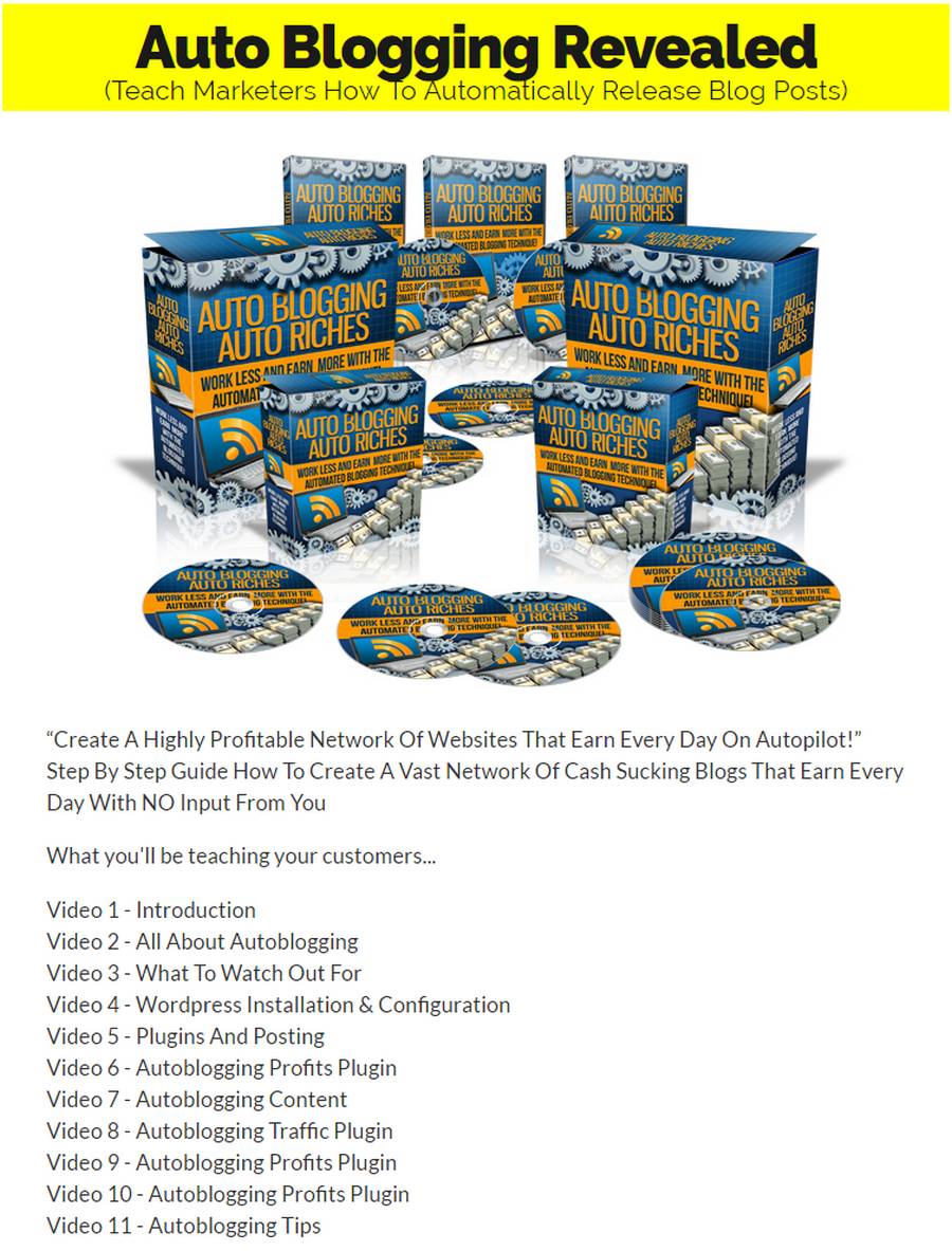 Exclusive Bonus Auto Blogging Revealed Course