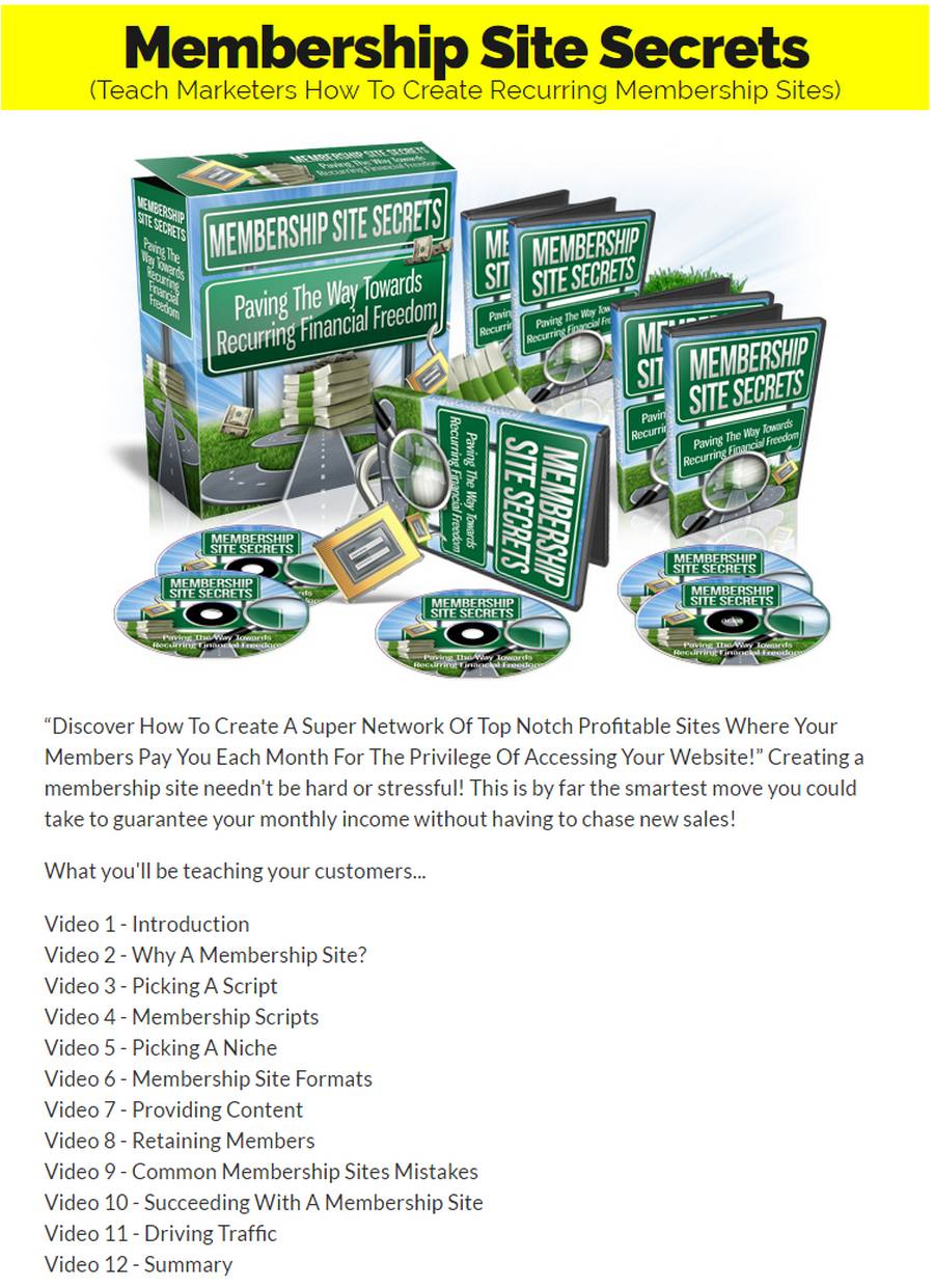 Exclusive Bonus Membership Site Secrets